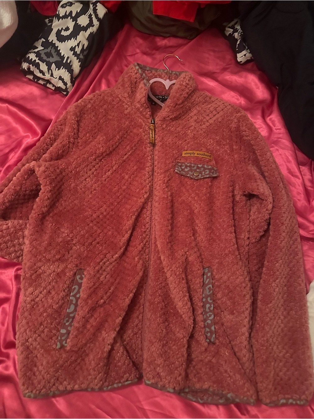 Simply Southern Rust Teddy Zip-Up Jacket